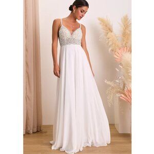 Lulus White True Love Maxi Dress (Bridal), #513882, Size XL, $165